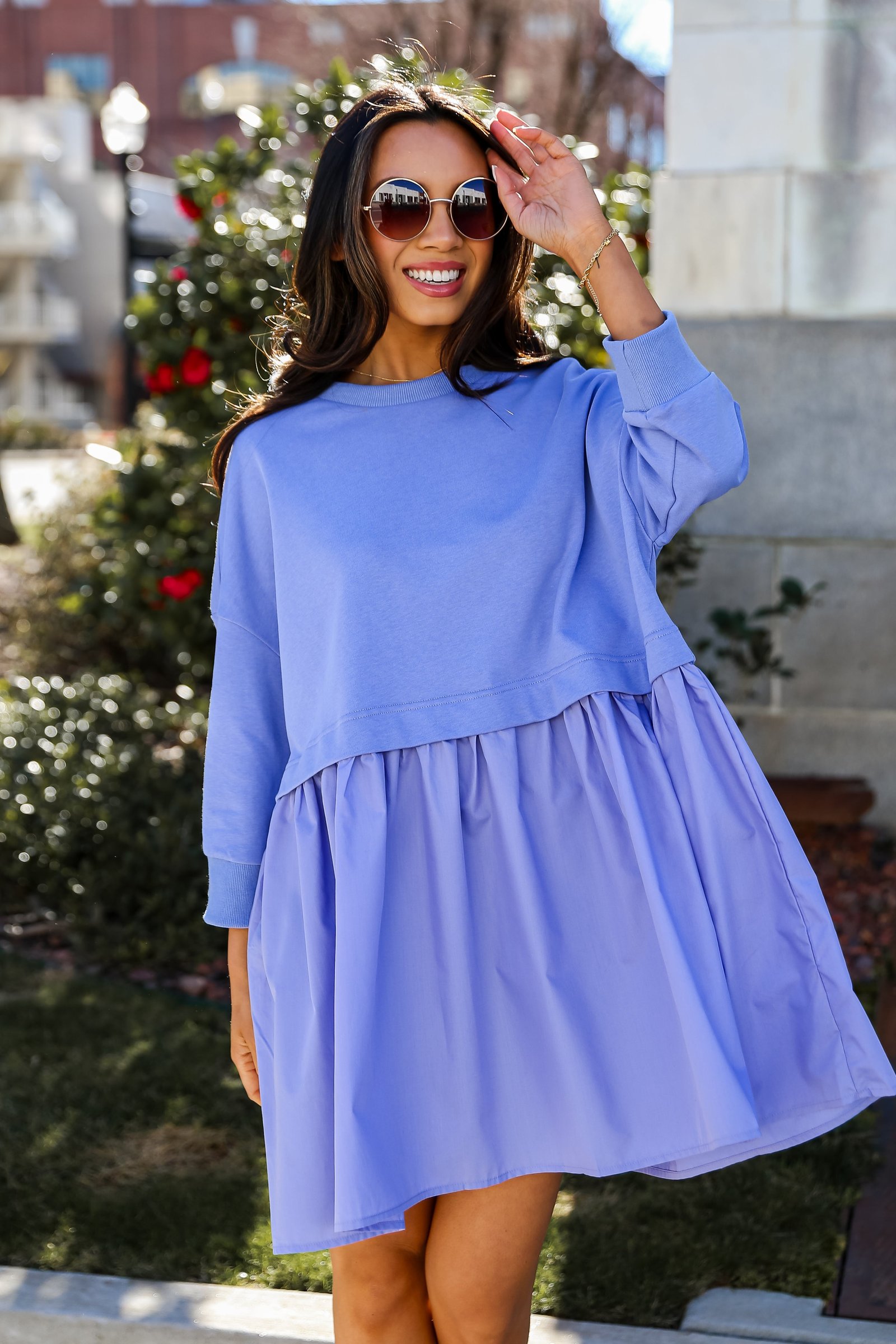 Pleasant Darling Periwinkle Sweatshirt Dress CC18