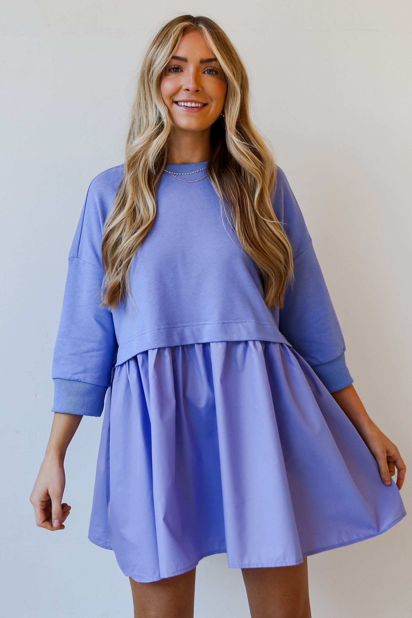 Pleasant Darling Periwinkle Sweatshirt Dress CC18