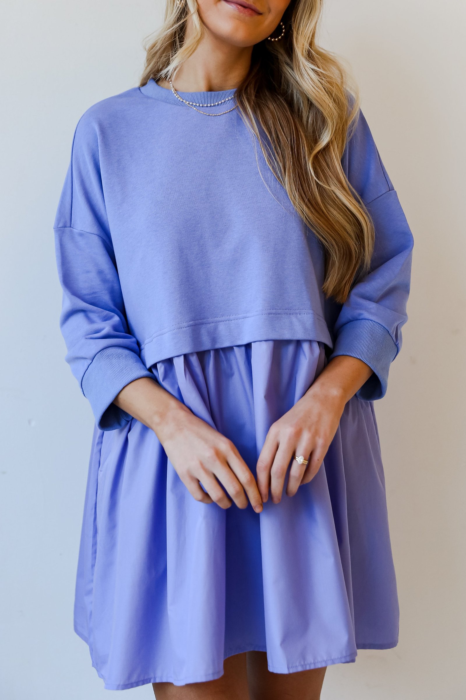 Pleasant Darling Periwinkle Sweatshirt Dress CC18