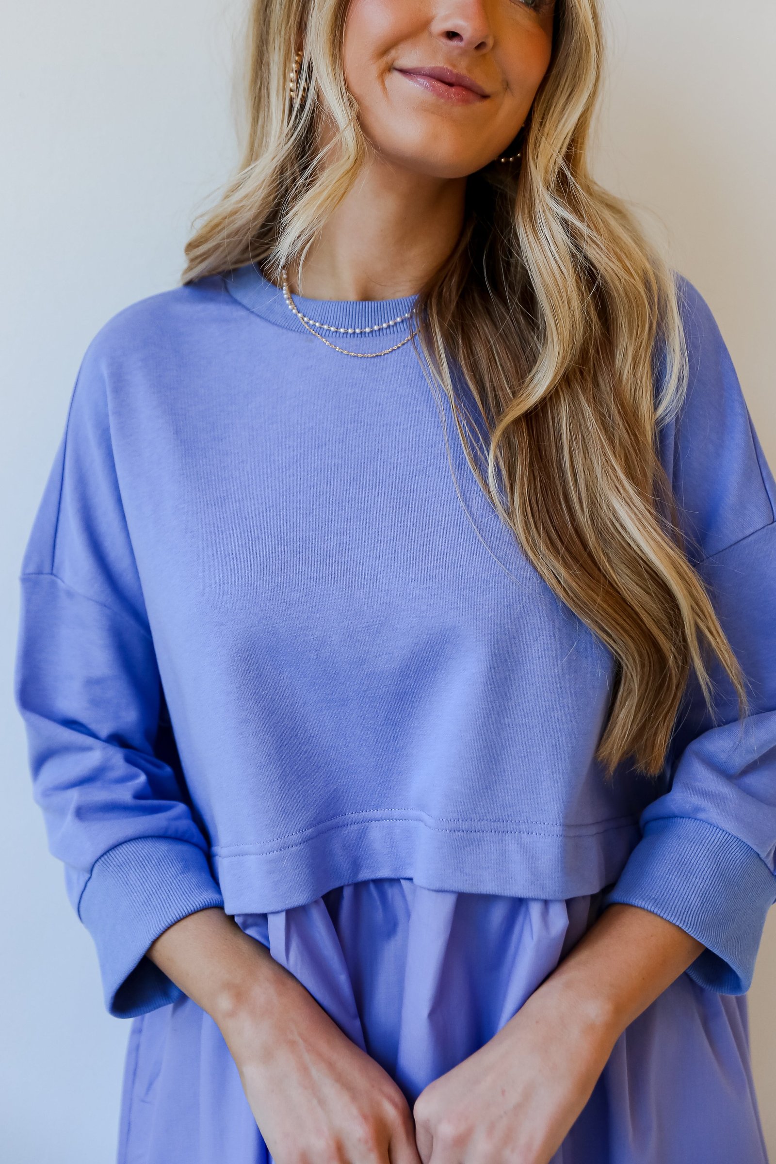 Pleasant Darling Periwinkle Sweatshirt Dress CC18