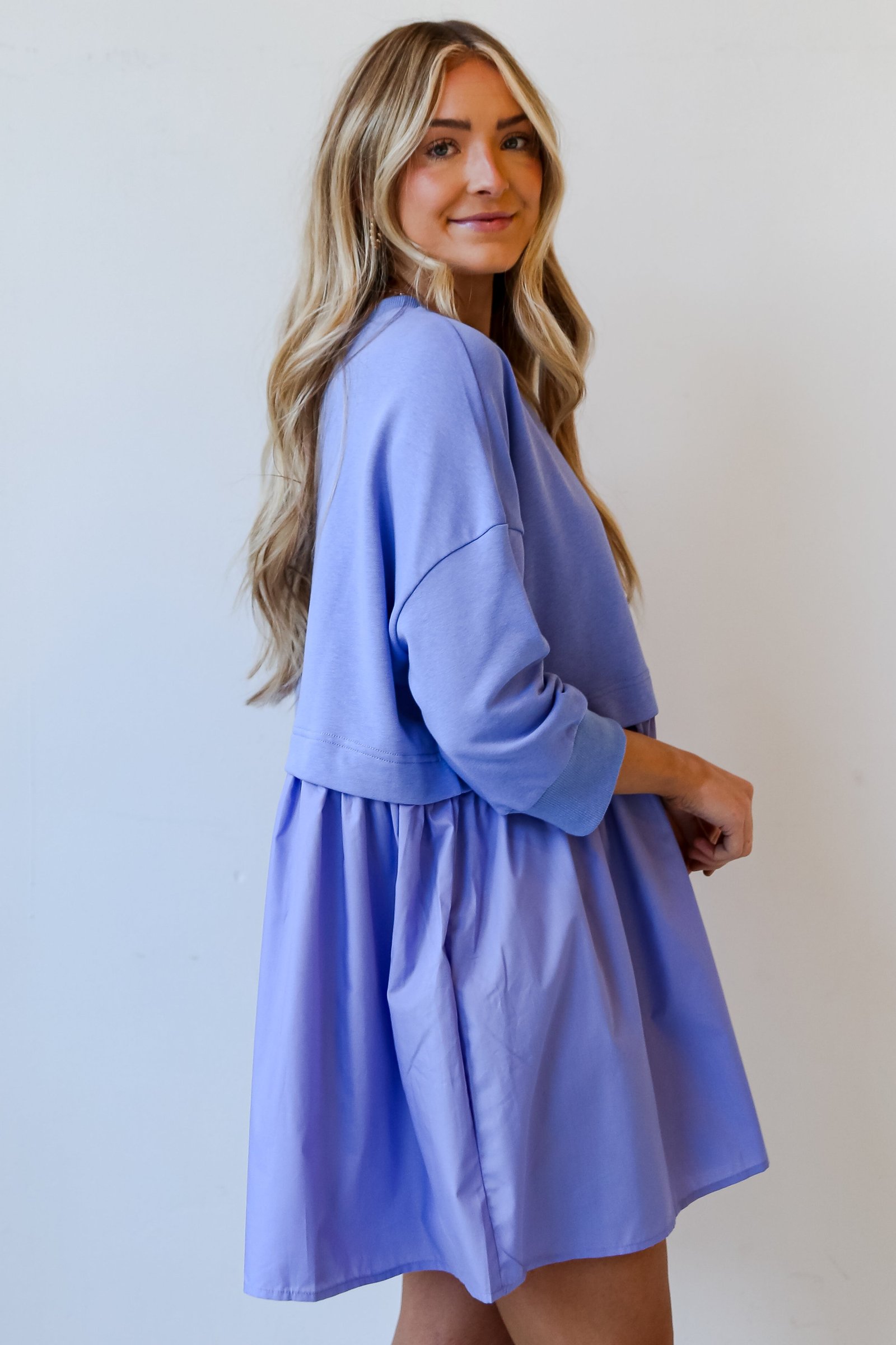 Pleasant Darling Periwinkle Sweatshirt Dress CC18