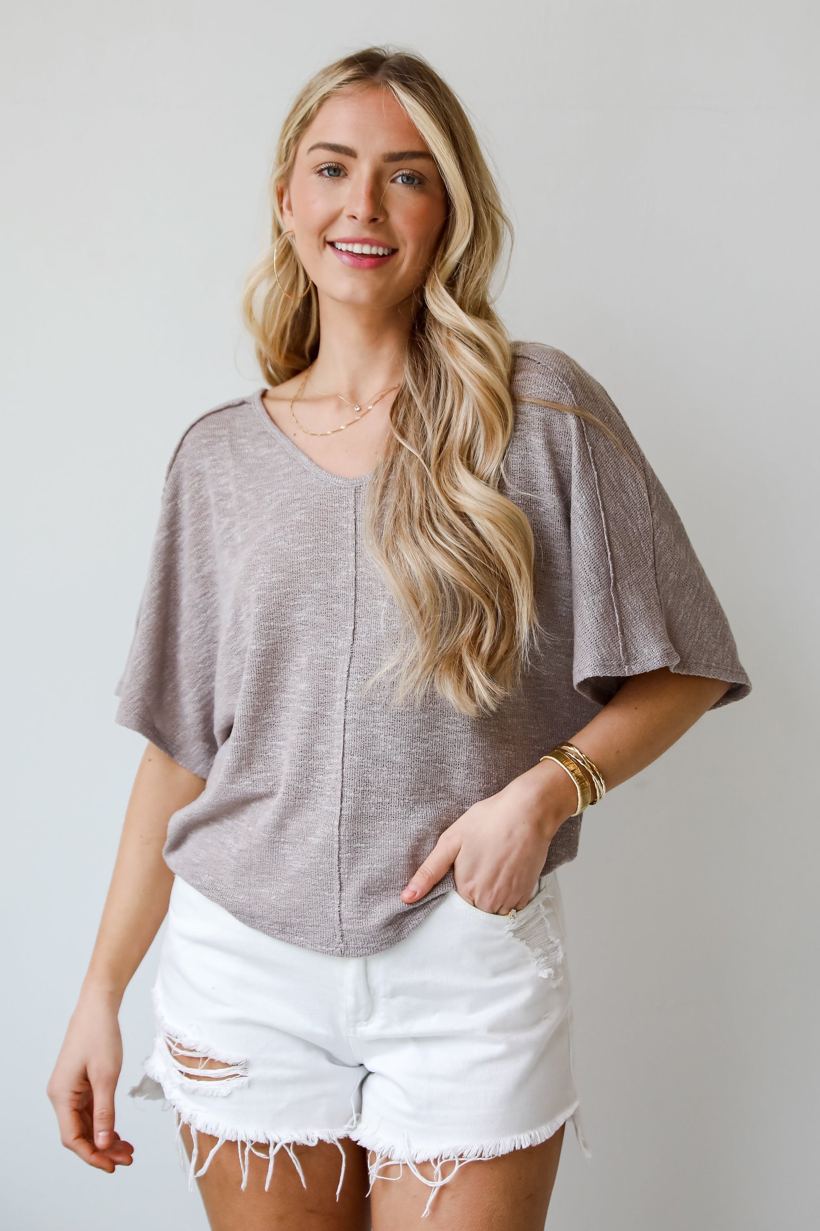 Delaney Dusty Lavender Knit Tee CC3